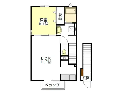 AS VILLAGE (1LDK/2階)の間取り写真