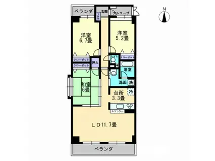 RATAN・TATA(3LDK/6階)の間取り写真