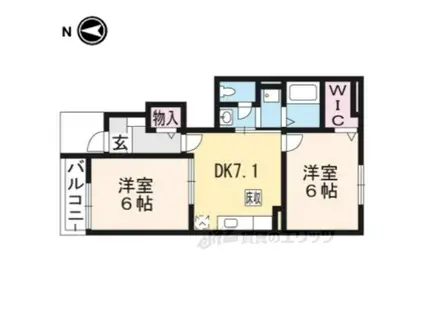 フランブリーズ(2DK/1階)の間取り写真