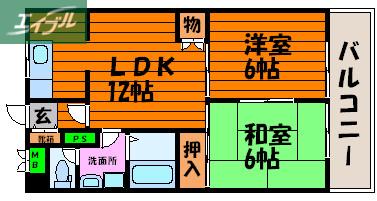 ウッディハイツ(2LDK/4階)の間取り写真