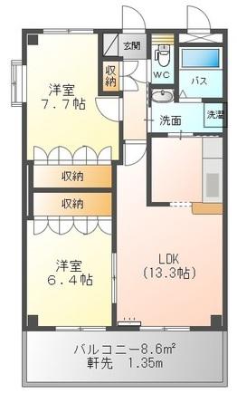 プロニティ21(2LDK/1階)の間取り写真