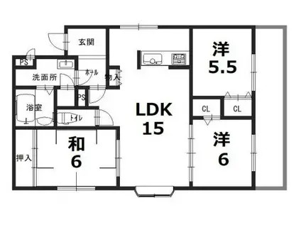 メゾングレース(3LDK/2階)の間取り写真