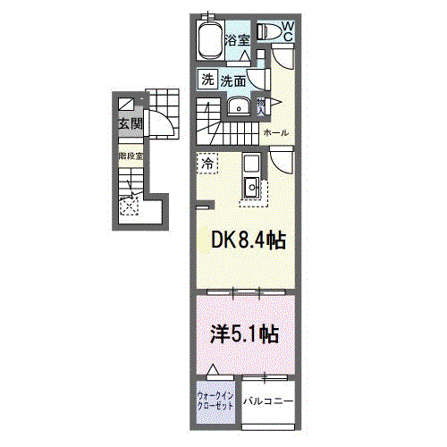 ＪＲ身延線 富士宮駅 徒歩18分 2階建 築1年(1DK/2階)の間取り写真