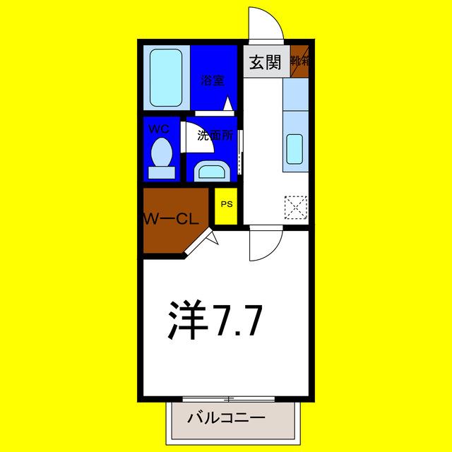 シャーメゾンWITH-K(1K/2階)の間取り写真