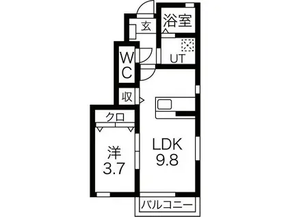 ビアンコ(1LDK/1階)の間取り写真