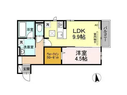 リカーム/オクト(1LDK/1階)の間取り写真