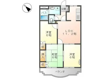 サン・ライズ(3LDK/2階)の間取り写真