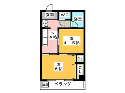 八広サンハイツ(2K/2階)の間取り写真