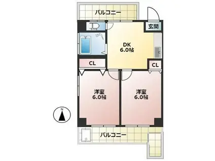 サンモール志村坂上(2LDK/5階)の間取り写真