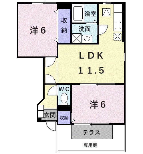NGT-21FUKUDA(2LDK/1階)の間取り写真