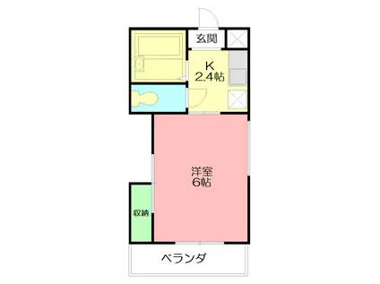 ビラサンロードC(1K/1階)の間取り写真