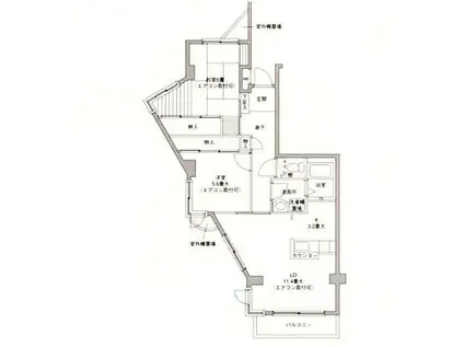 シェ・ノートフ桑原台(2LDK/4階)の間取り写真