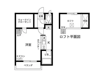 セザンヌ中条(ワンルーム/2階)の間取り写真
