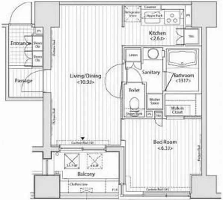 カスタリア目黒かむろ坂 5階階 間取り