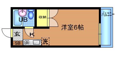 ドルフドミール(ワンルーム/2階)の間取り写真