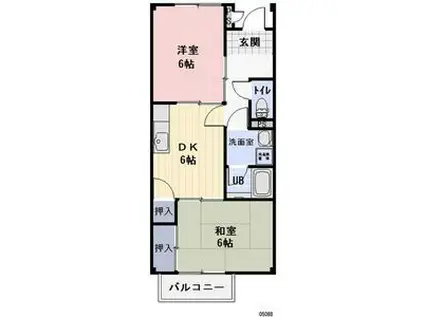 SURPLUS 塚本 A棟(2DK/2階)の間取り写真