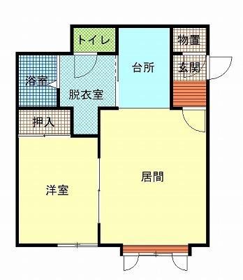 ディスカバリー(1LDK/1階)の間取り写真