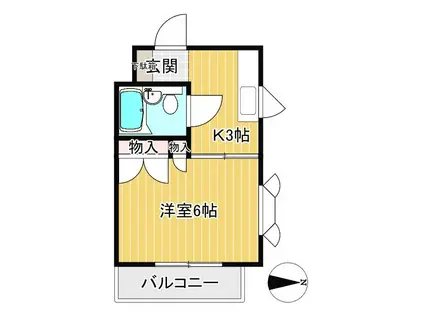 富士ハイツ(1K/4階)の間取り写真