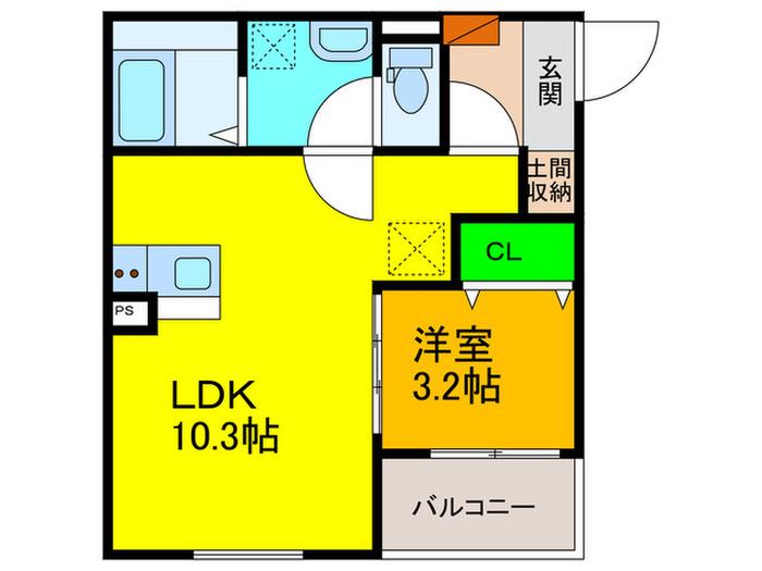 FSTYLE羽衣5号館(1LDK/1階)の間取り写真