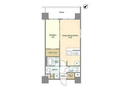 BLUROCK東神奈川(1LDK/7階)の間取り写真