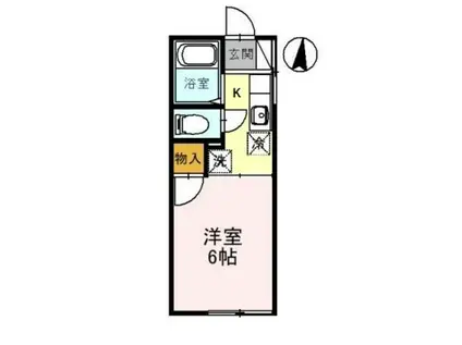 クローバーハウス幸(1K/1階)の間取り写真
