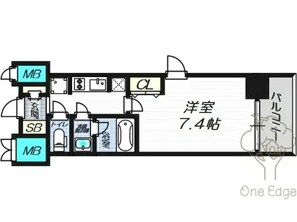 MID COUT UMEKITA(1K/2階)の間取り写真