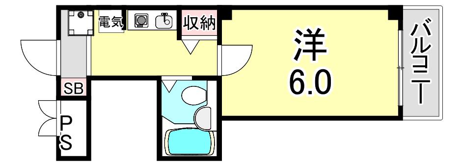 小原ビル(1K/4階)の間取り写真