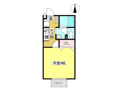 セジュール学園通(1K/1階)の間取り写真