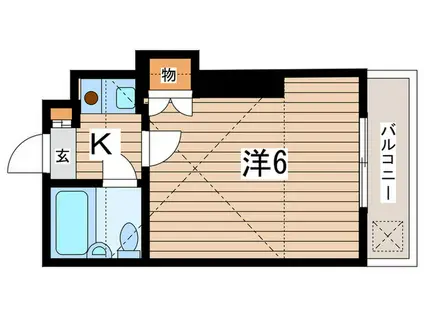 ブルーハイム駒岡(1K/3階)の間取り写真