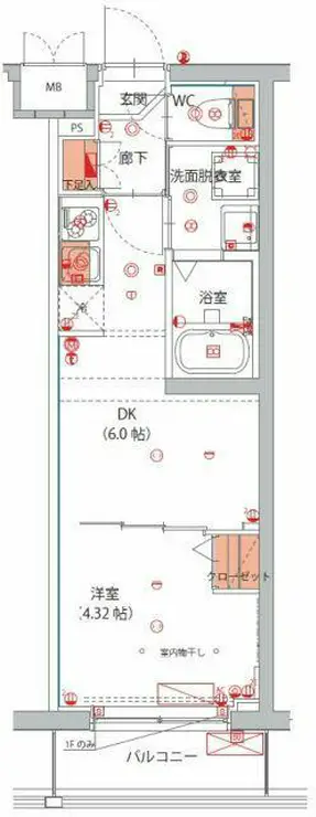 ハーモニーレジデンス新宿四谷 5階階 間取り