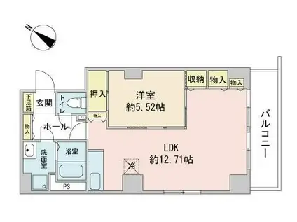 レジデンスカープ札幌(1LDK/11階)の間取り写真
