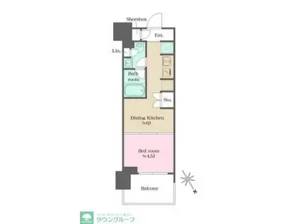 ウエリスアーバン水天宮前(1DK/11階)の間取り写真