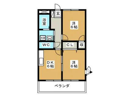 サープラスクオーレ(2DK/1階)の間取り写真