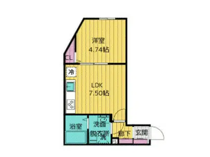 クリオ ラモード神楽坂(1LDK/2階)の間取り写真