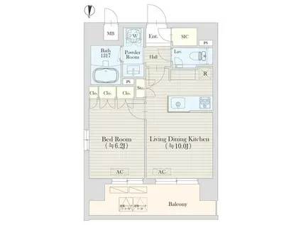 グランレスト渋谷大山町(1LDK/4階)の間取り写真