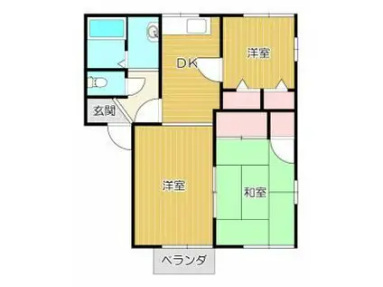 グリーンパーク絹の台A棟(3DK/2階)の間取り写真