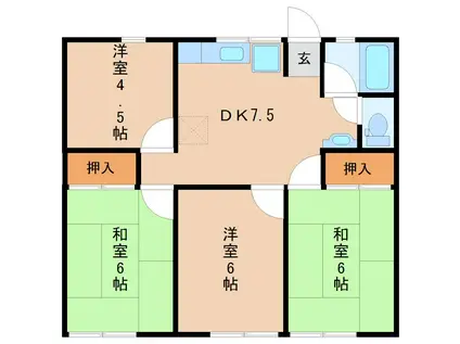 グランメゾン岡芹(3SDK/2階)の間取り写真
