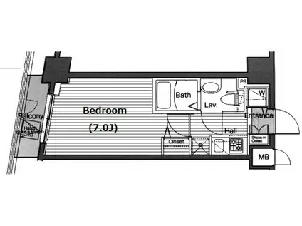 ガラ・ステーション四谷三丁目(1K/8階)の間取り写真