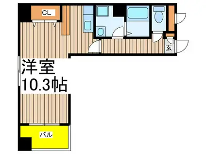 エクセル泉(ワンルーム/4階)の間取り写真