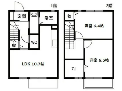 ネクストA(2LDK/1階)の間取り写真