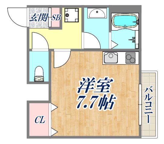 AILE南塚口Ⅴ(1K/2階)の間取り写真