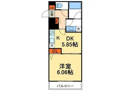 パークキューブ上野(1K/11階)の間取り写真