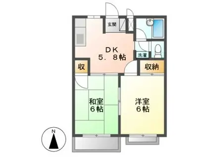 ロイヤル師勝B(2K/2階)の間取り写真
