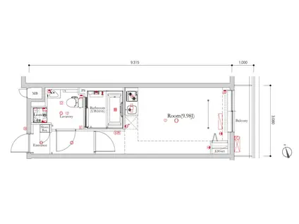 シャンファーレ中野リブート(ワンルーム/3階)の間取り写真
