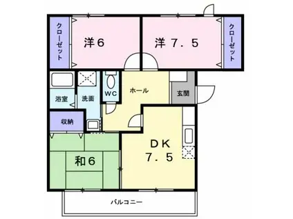 プレミール(3DK/1階)の間取り写真