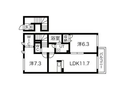 ボナールIII(2LDK/2階)の間取り写真