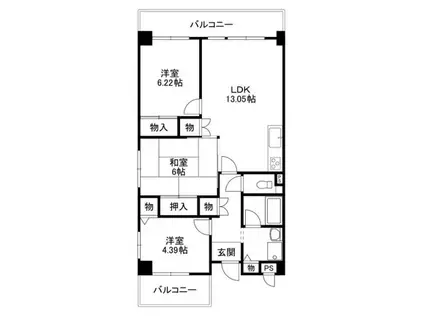 コリンデール(3LDK/2階)の間取り写真