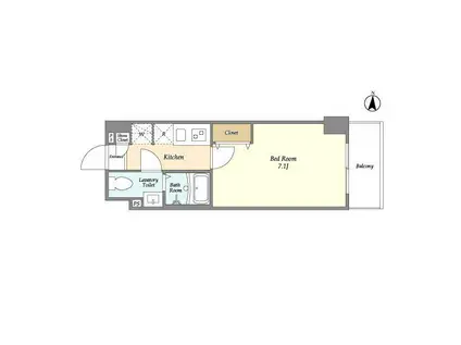 アルファコート川口5(1K/9階)の間取り写真