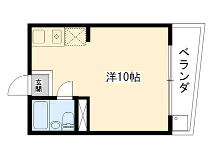 キタノビル(ワンルーム/3階)の間取り写真