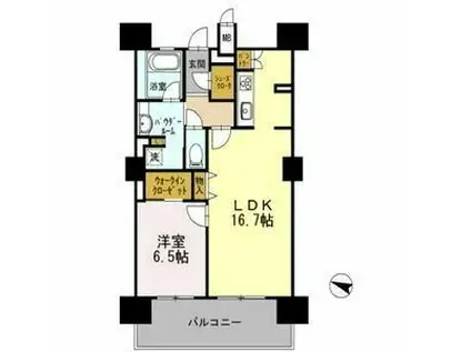 ロイヤルパークスERささしま ウエスト(1LDK/18階)の間取り写真